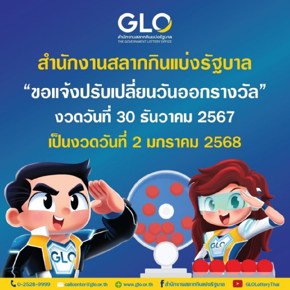 หวยปีใหม่ 2568 ผลหวยออกวันที่ 2 มกราคม