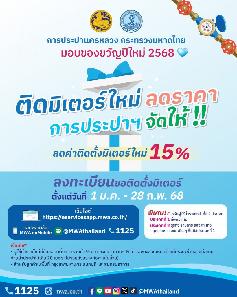 วิธีลงทะเบียนขอติดตั้งมิเตอร์ใหม่