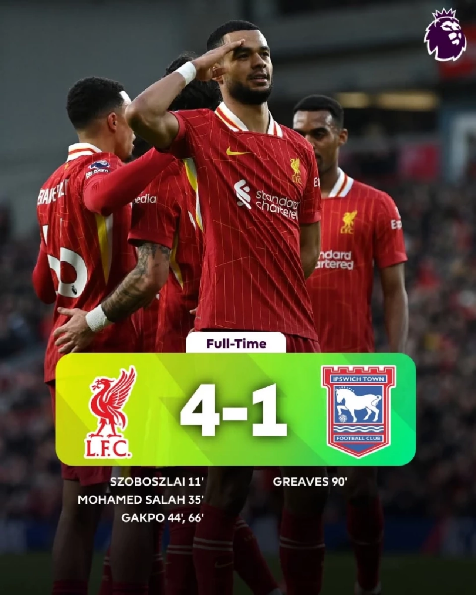 ลิเวอร์พูล​ เอาชนะ อิปสวิช ทาวน์​ 4-1 