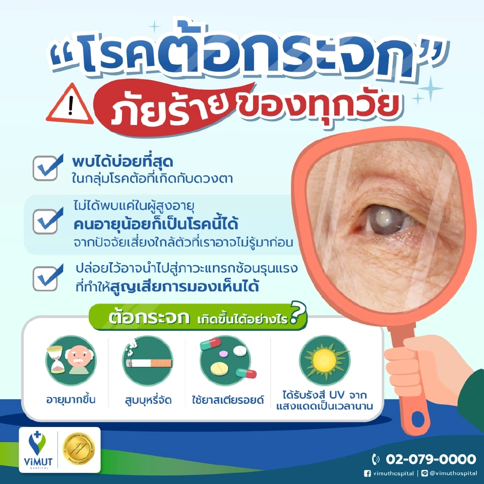 ปัจจัยเสี่ยงใกล้ตัว สาเหตุ "โรคต้อกระจก" อาจเสียการมองเห็นแม้อายุน้อย