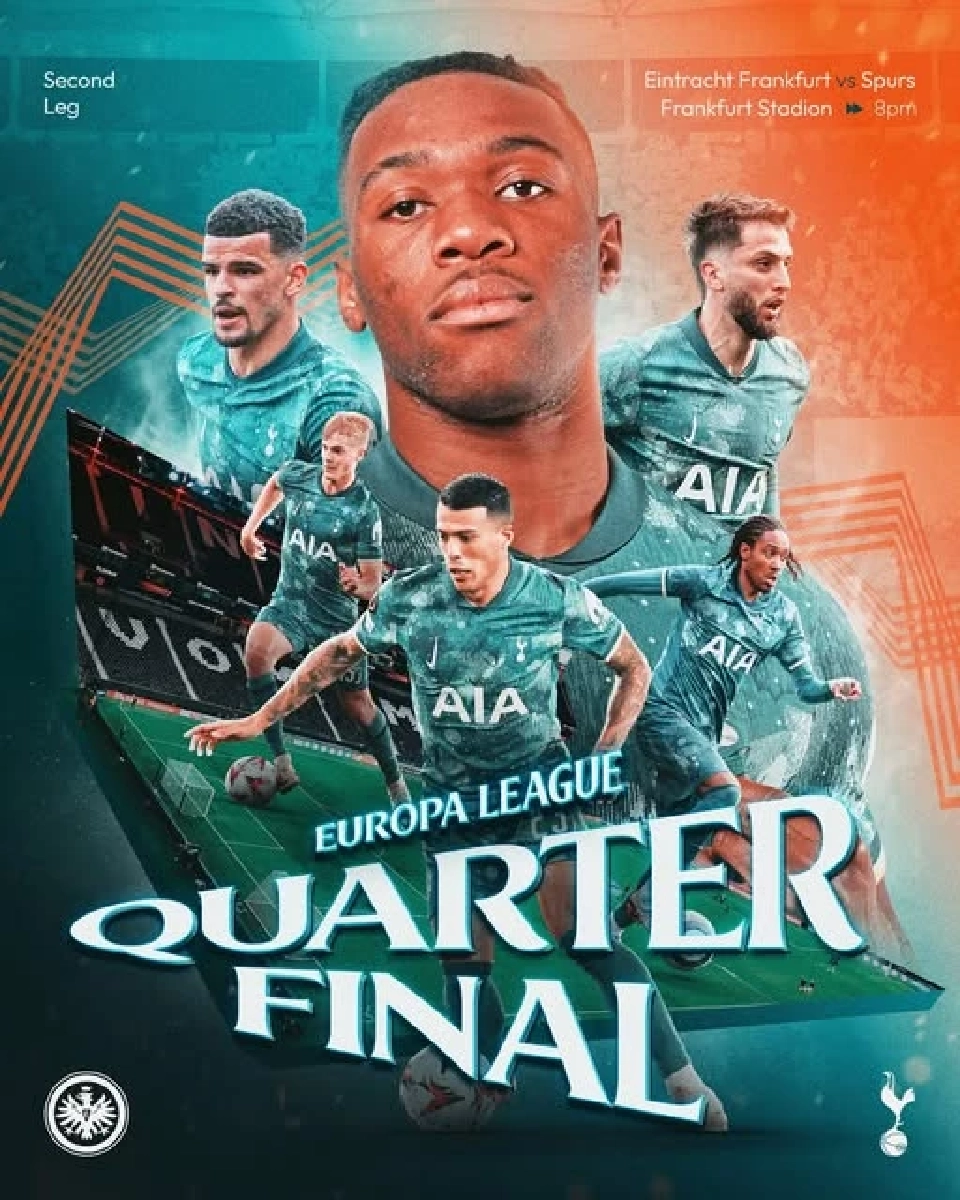 ถ่ายทอดสดฟุตบอลยูฟ่า ยูโรปา ลีก แฟรงค์เฟิร์ต พบ สเปอร์ส คาด 11 ตัวจริง ลิงก์ดูบอลออนไลน์ 