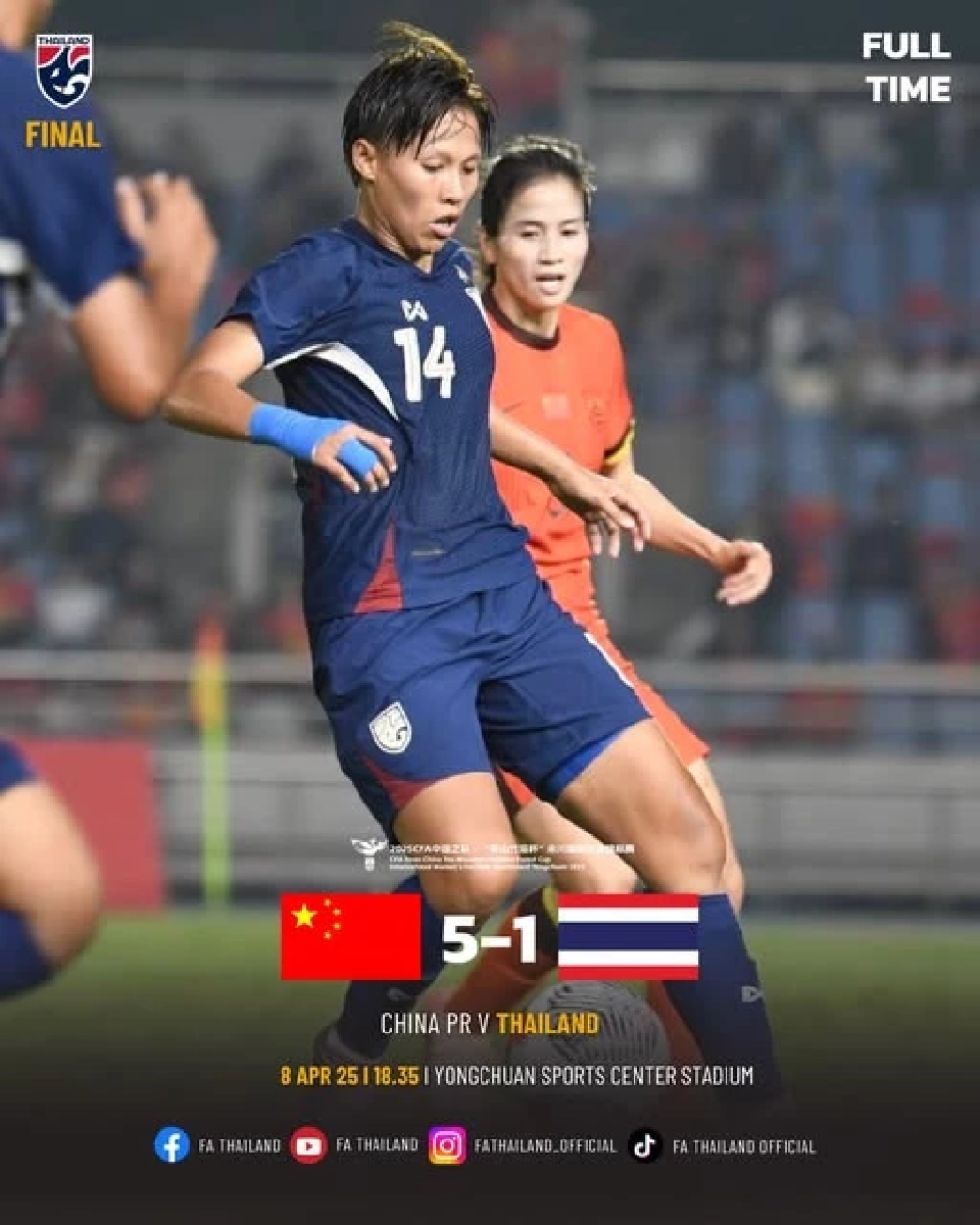 ฟุตบอลหญิงทีมชาติไทย พบ จีน นัดชิง CFA Internation Yongchuan 2025