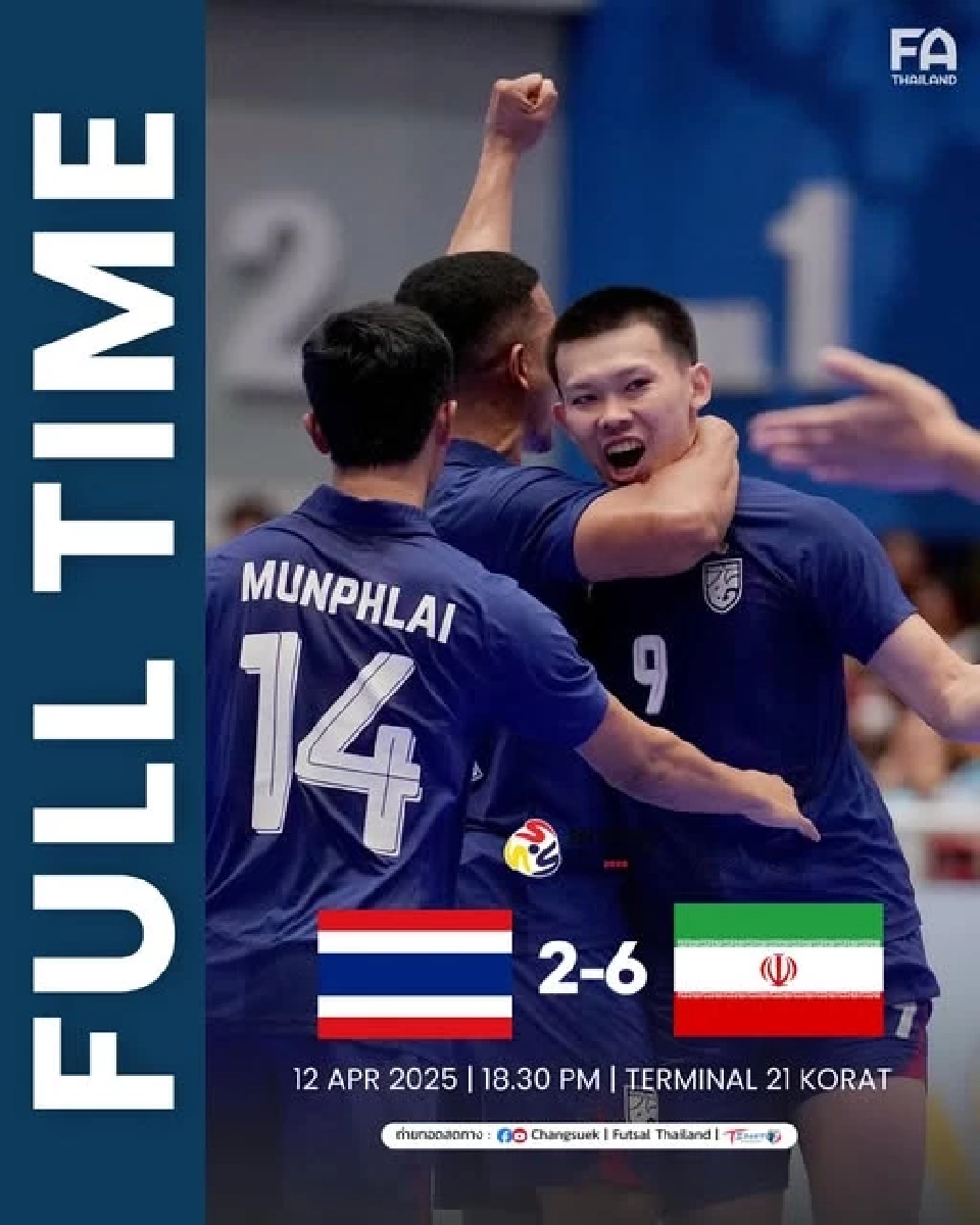ไทย พ่าย อิหร่าน 2-6 