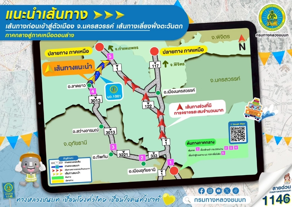 เทศกาลสงกรานต์ 2568 “ทางหลวงชนบท” เปิด 5 เส้นทางเลี่ยงรถติด