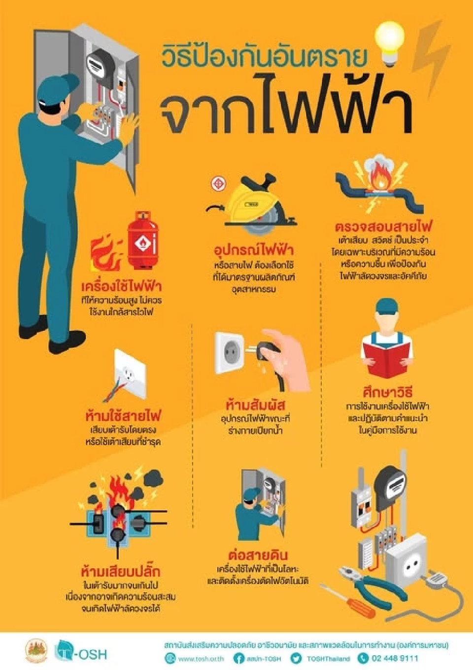 เตือนภัย! ฝนตกฟ้าคะนอง ระวังอุบัติเหตุตกจากที่สูง ไฟดูด ไฟรั่ว