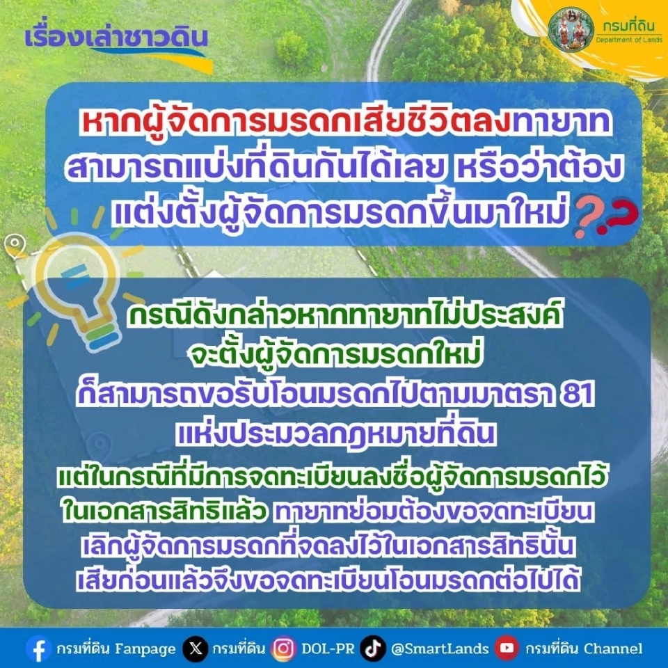 ผู้จัดการมรดกเสียชีวิตลงทายาท แบ่งที่ดินได้เลยหรือไม่