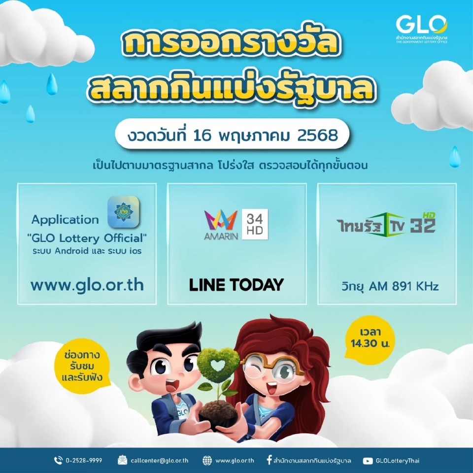 ถ่ายทอดสดผลหวยออกวันศุกร์ที่ 16 พฤษภาคม 2568