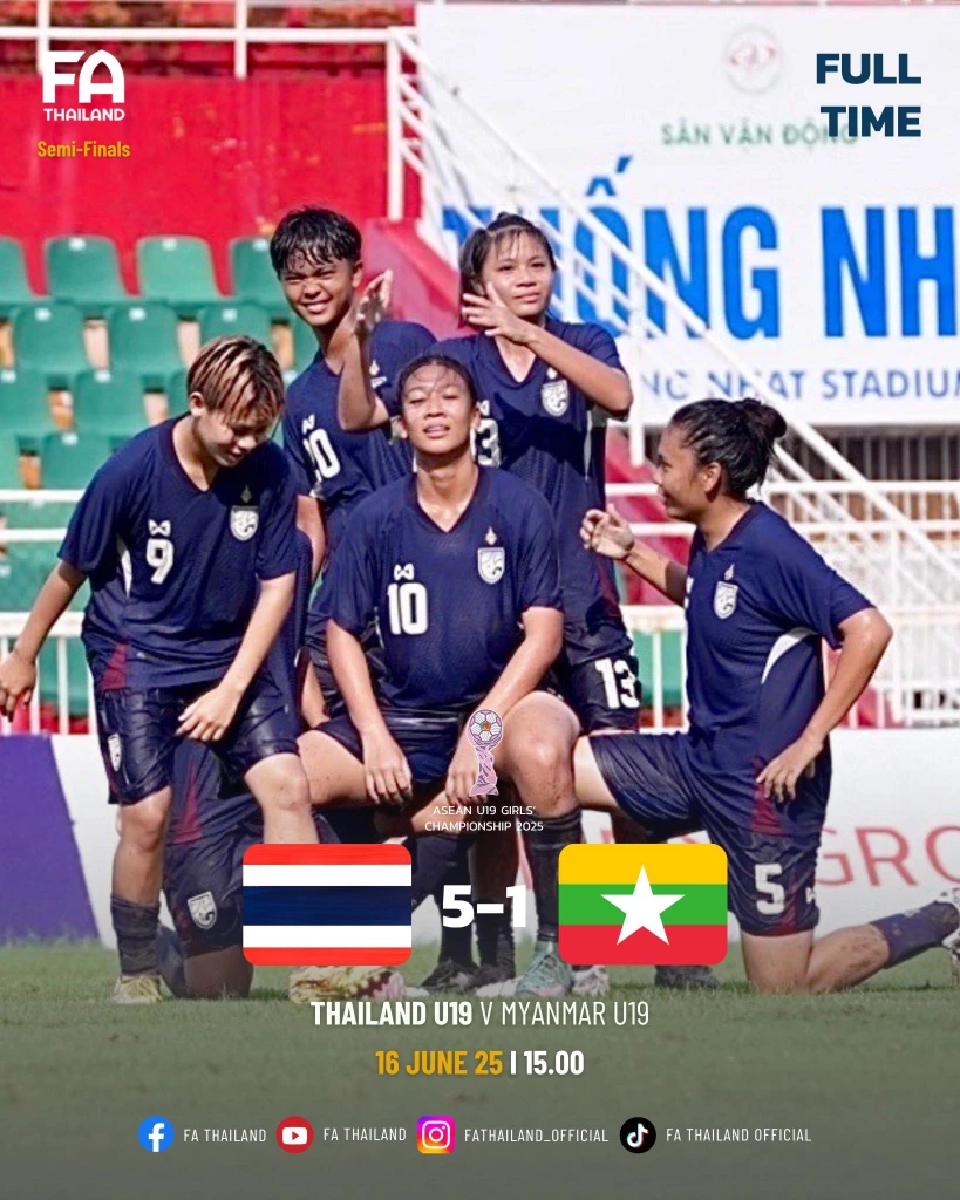 ไทย ชนะ เมียนมา 5-1 