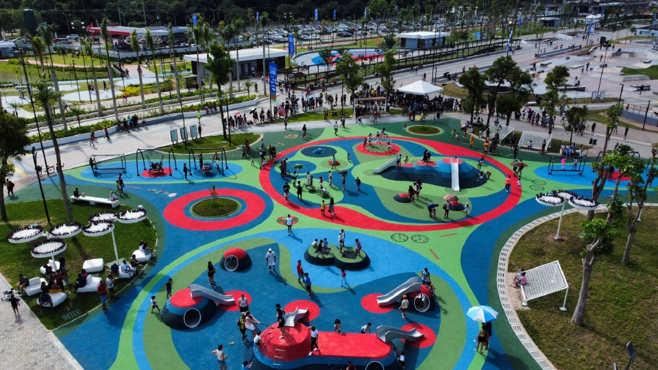 มุมมองจากโดรนแสดงให้เห็น &quot;Parque da Cidade&quot; ซึ่งเป็นหนึ่งในสถานที่หลักในการเป็นเจ้าภาพCOP30ในเดือนพฤศจิกายนที่เมืองเบเลง ประเทศบราซิล 28 มิถุนายน 2568 REUTERS