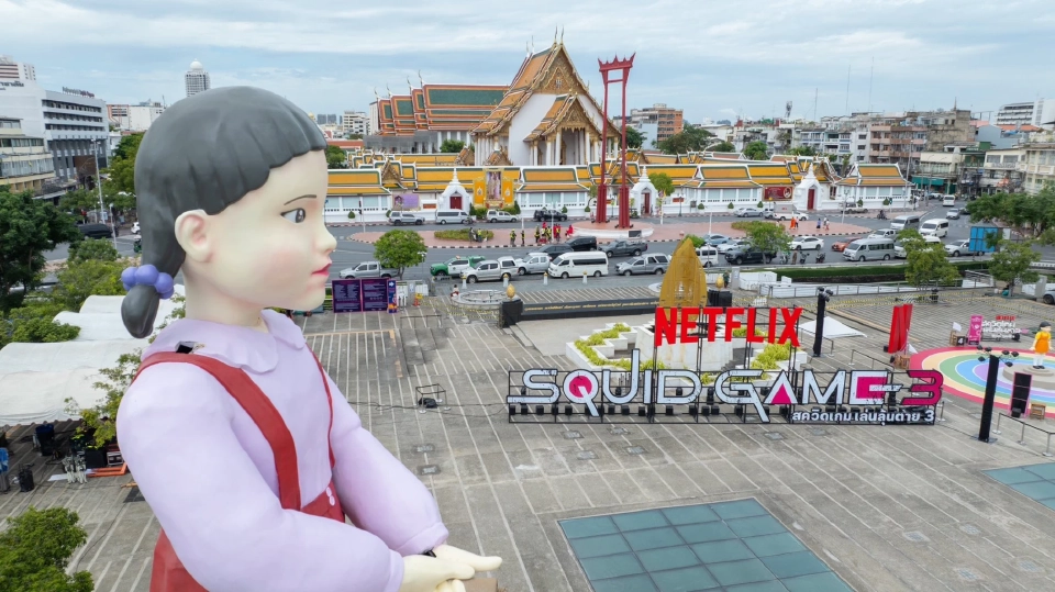 Squid Game Season 3 โกโกวา ชวนคนไทยกระโดดเชือก ลานคนเมือง เสาชิงช้า