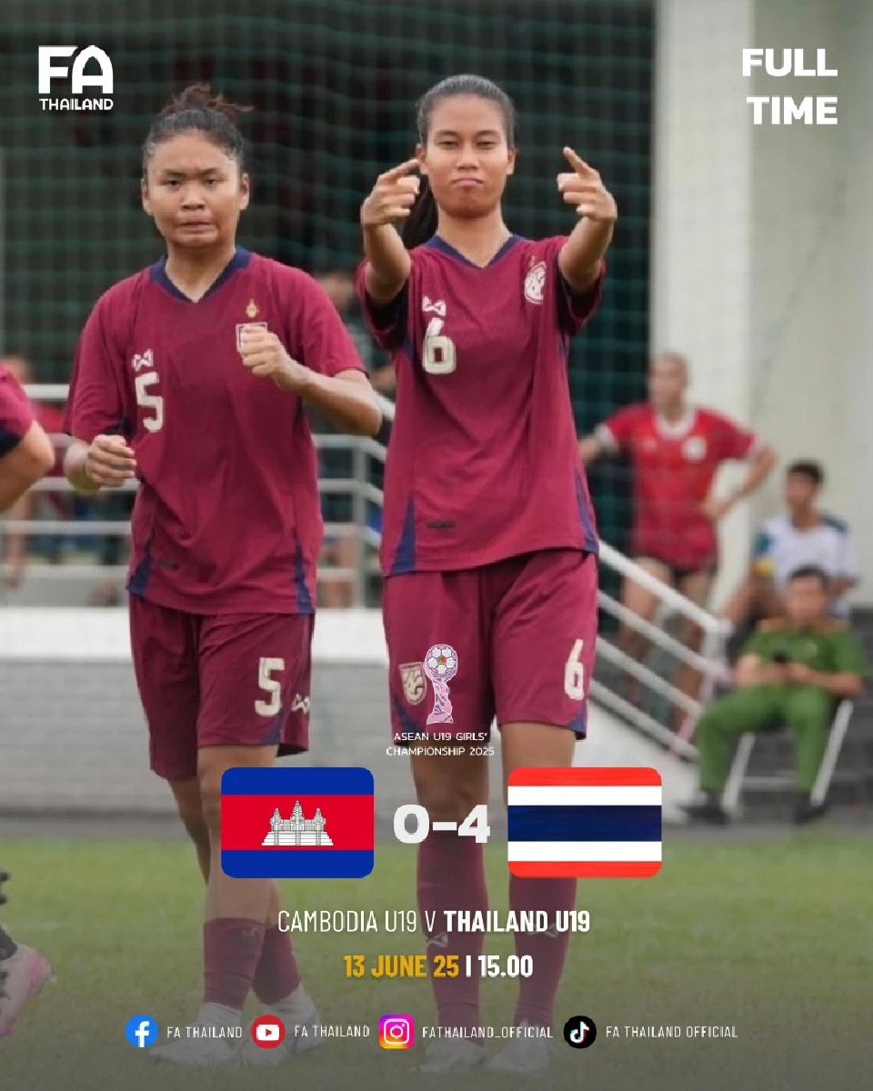 ไทย ชนะ กัมพูชา 4-0 