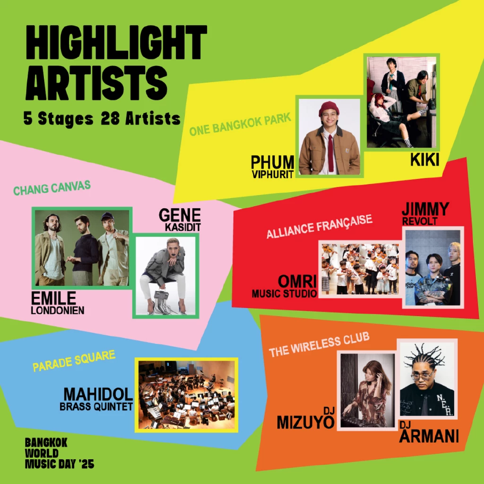 One Bangkok จัดเทศกาลดนตรีกรุงเทพ 68 Bangkok World Music Day ’25 วันที่ 14 มิถุนายนนี้ เช็กไลน์อัพศิลปิน