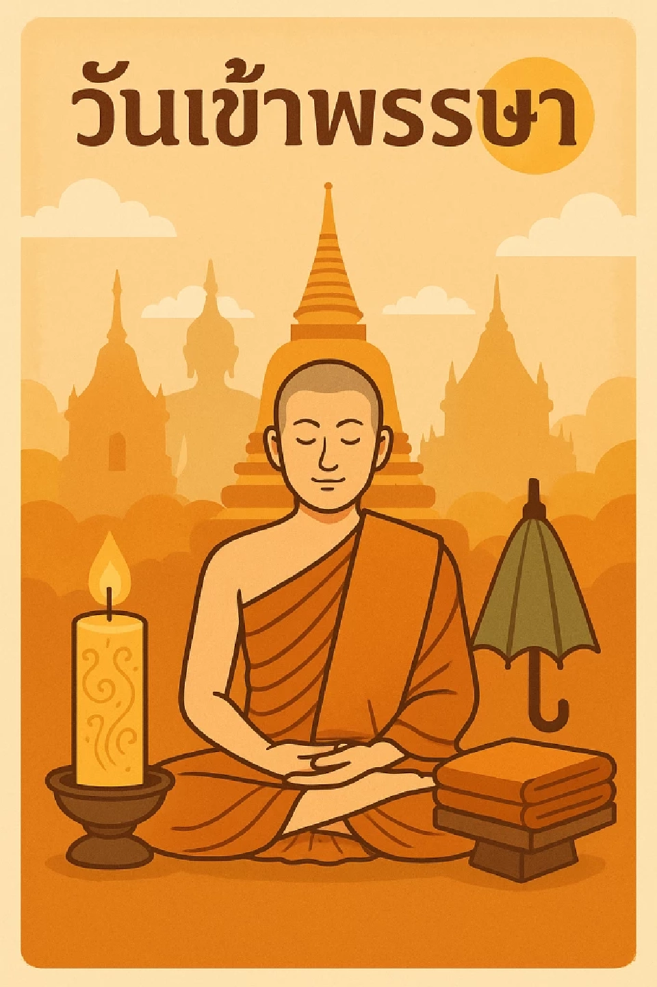 วันเข้าพรรษา 2568 ตรงกับวันศุกร์ที่ 11 กรกฎาคม 2568 (แรม 1 ค่ำ เดือน 8)