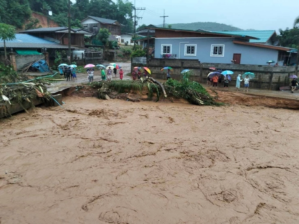 น้ำท่วมเชียงราย 27 มิ.ย.68 ปภ.แจ้งเตือนหลายพื้นที่ยกของขึ้นที่สูง