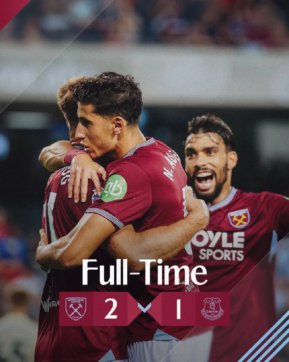 เวสต์แฮม ชนะ เอฟเวอร์ตัน 2-1