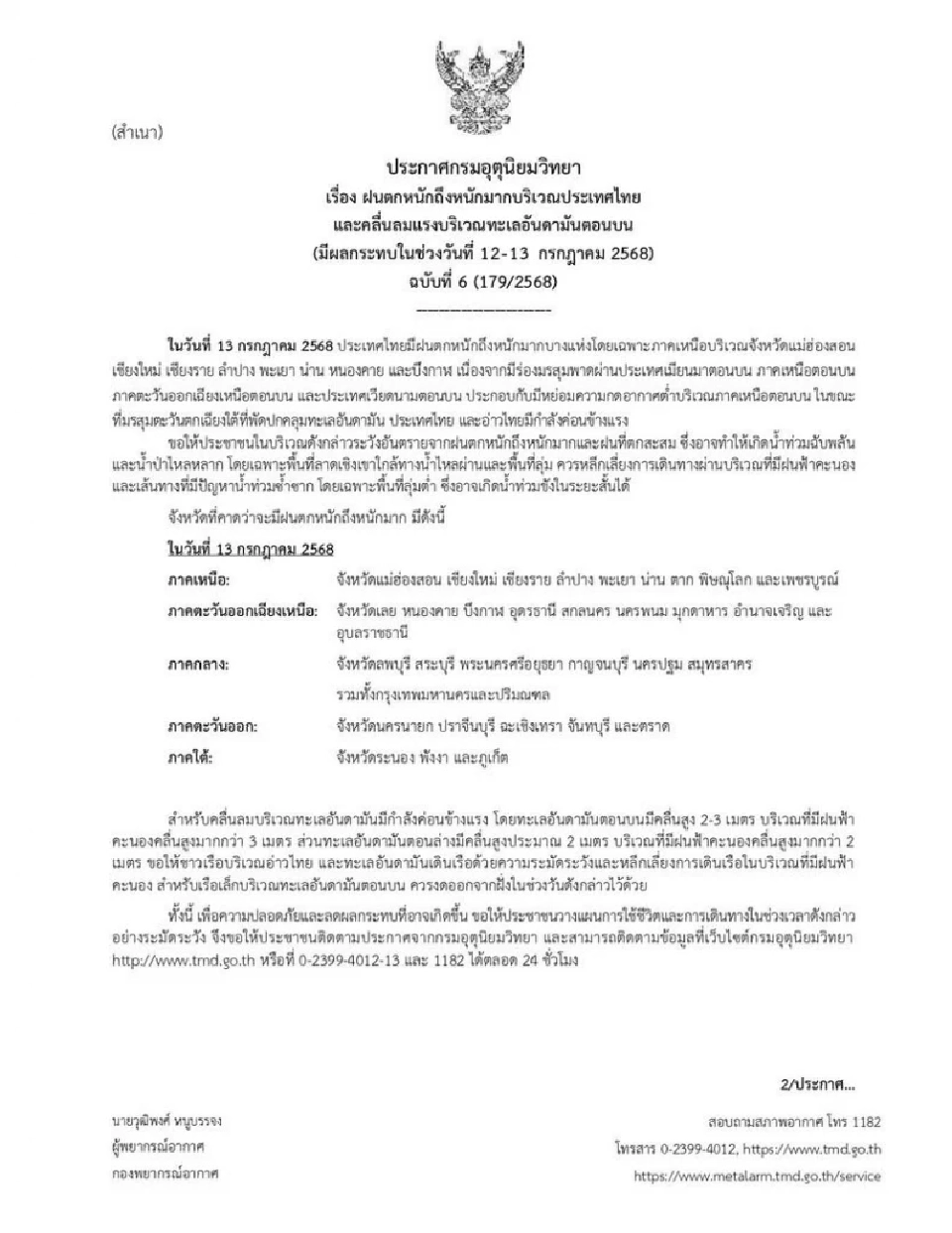 พื้นที่ฝนตกหนักมากวันนี้