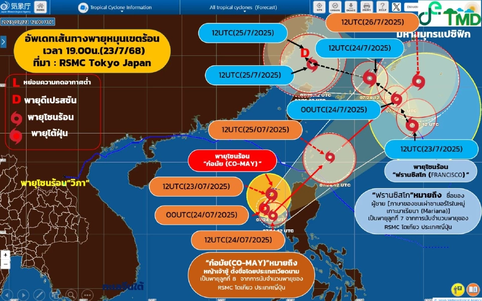 จับตาพายุลูกใหม่ 2 ลูก ก่อตัวบริเวณทะเลจีนใต้และมหาสมุทรแปซิฟิกตะวันตก