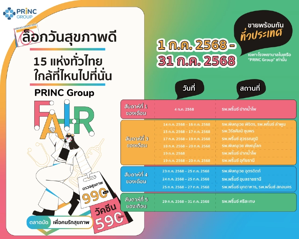 PRINC Group ผนึกกำลัง 15 จัดแคมเปญ "ตลาดนัดเพื่อคนรักสุขภาพ" ปี 68
