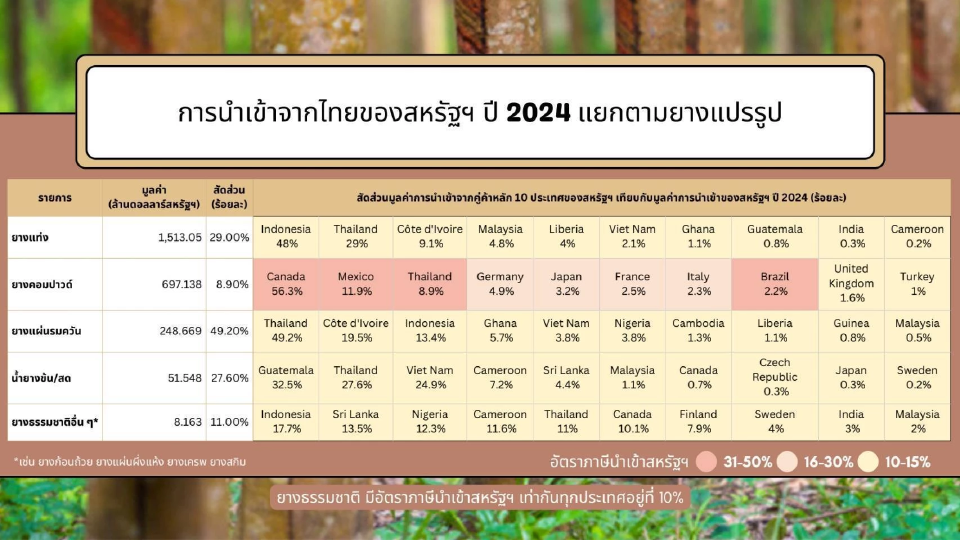 สหรัฐชะลอซื้อ กยท. ปลุกอุตยางฯ ไทย เตรียมรับแรงกระแทกภาษีทรัมป์