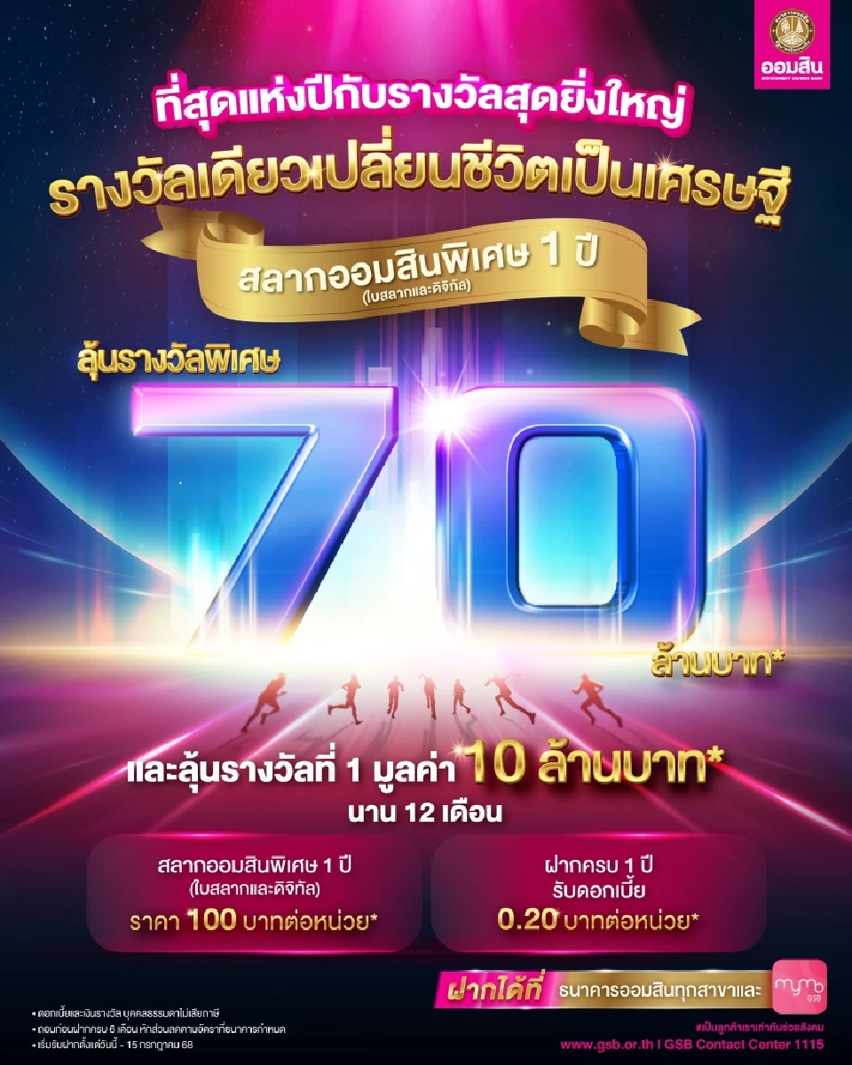 สลากออมสินพิเศษ 1 ปี &quot;ออมร้อย ชิงร้อยล้าน&quot;