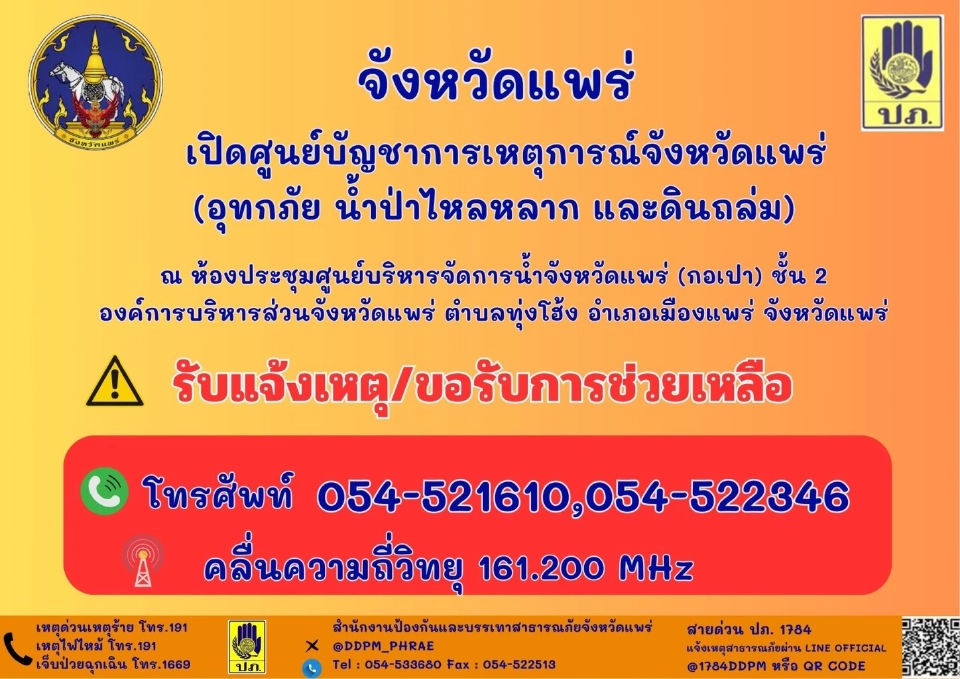 แม่น้ำยมล้นตลิ่ง ปภ.เตือน 12 ตำบลในจังหวัดแพร่ ยกของขึ้นที่สูง