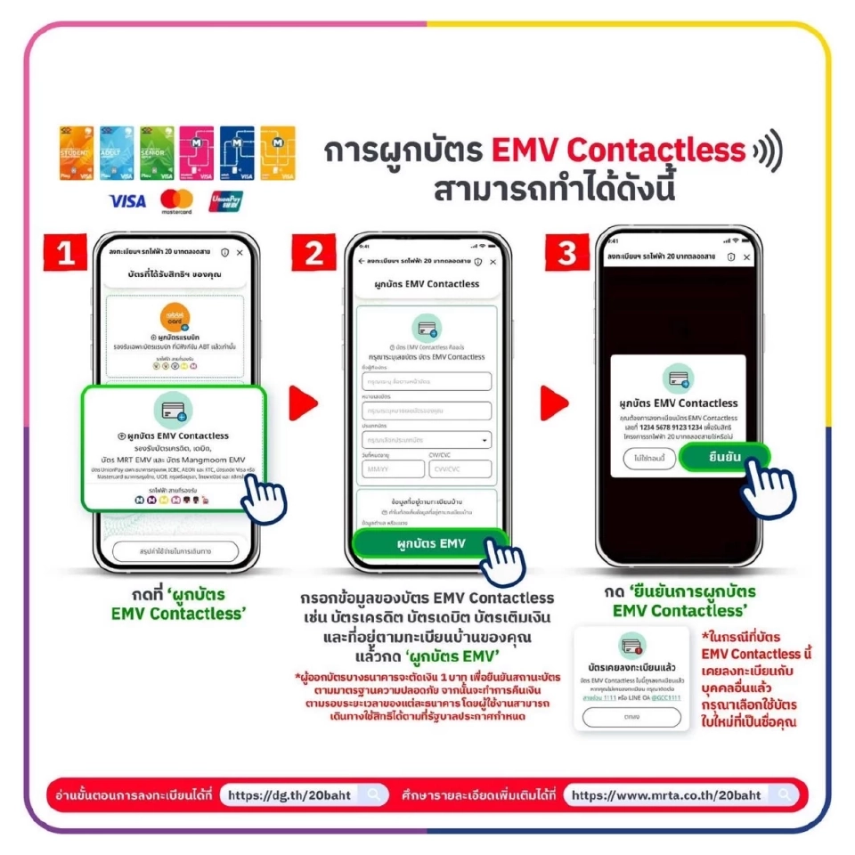 วิธีลงทะเบียนผูกบัตรรถไฟฟ้า 20 บาท บนแอปทางรัฐ  วันที่ 25  สิงหาคม 