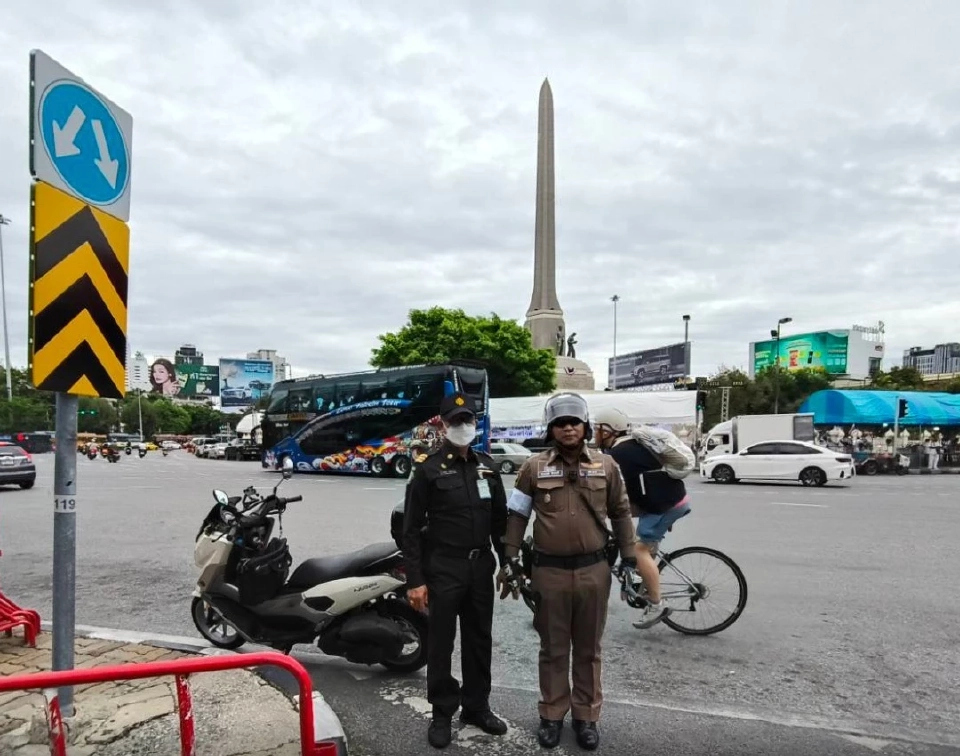 กทม. - ตร.นครบาล ร่วมดูแลความปลอดภัยชุมนุมอนุสาวรีย์ชัยฯ 3 มิติ
