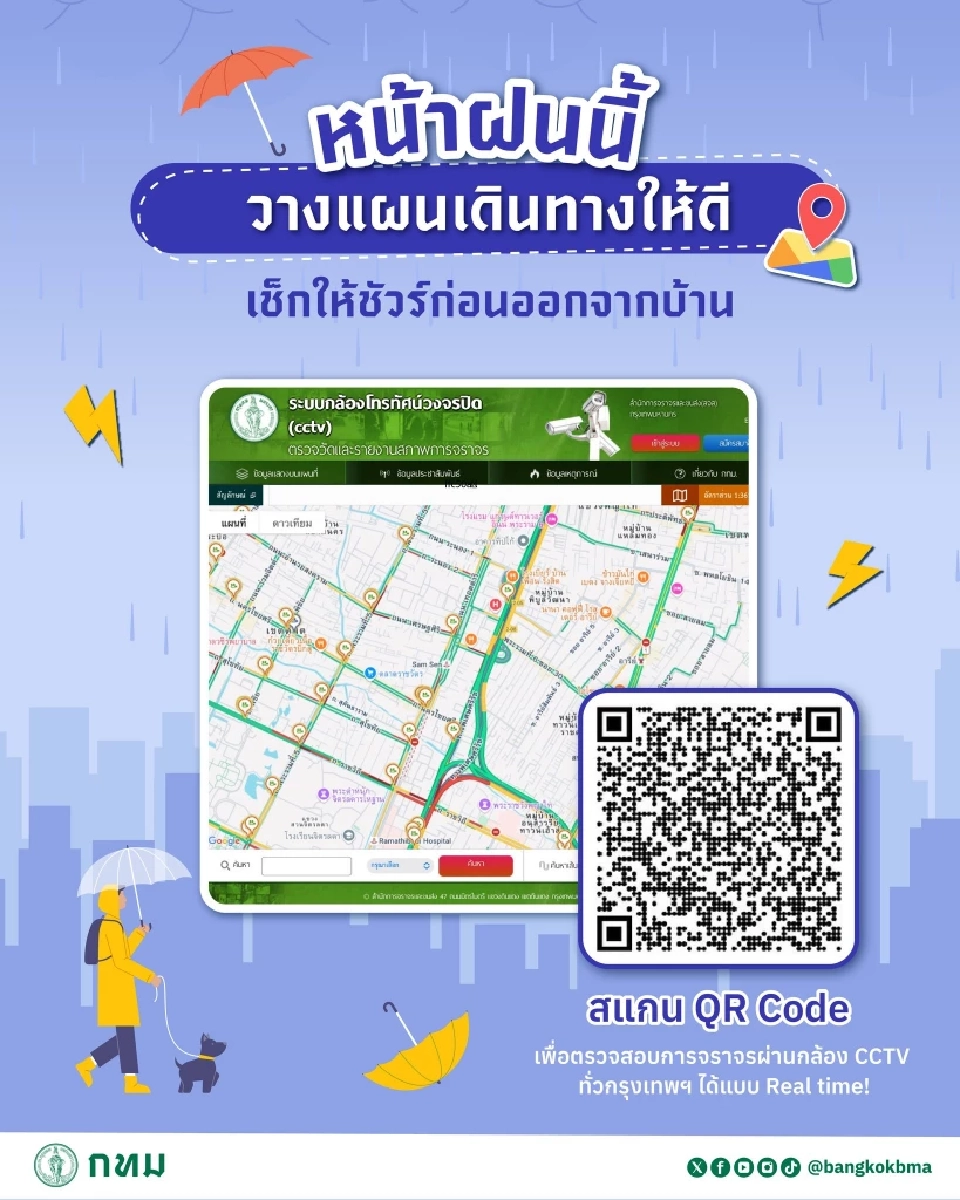 ตรวจสอบสภาพการจราจรผ่านกล้อง CCTV ทั่วกรุงเทพฯ แบบ Real time 