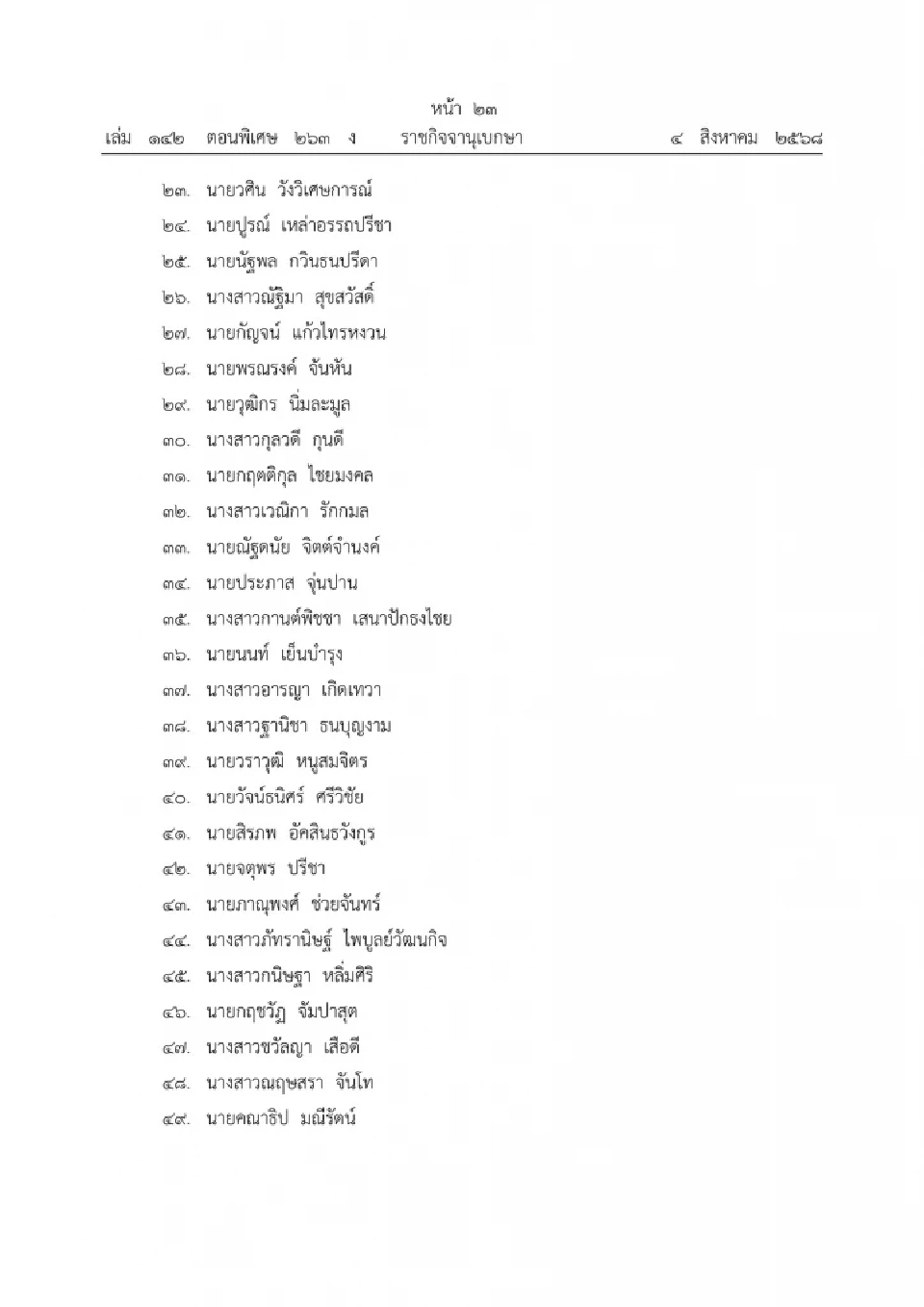โปรดเกล้าฯ แต่งตั้ง "ผู้พิพากษาใหม่" ทั่วประเทศ 107 ราย