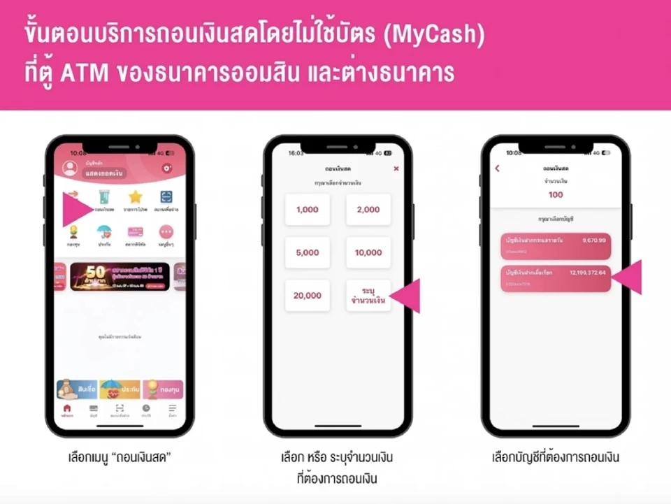วิธีถอนเงินสด แอป MyMo ออมสิน ถอนเงินไม่ใช้บัตรที่ตู้ ATM กสิกรไทย 
