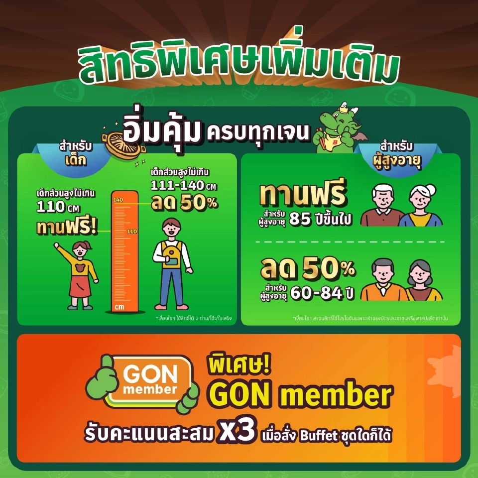บาร์บีคิวพลาซ่า จัดโปร “GON BUFFET ตั้งเตารอ คุ้มตาแตก”ราคาเด็ก หรือเงื่อนไขอื่นๆ