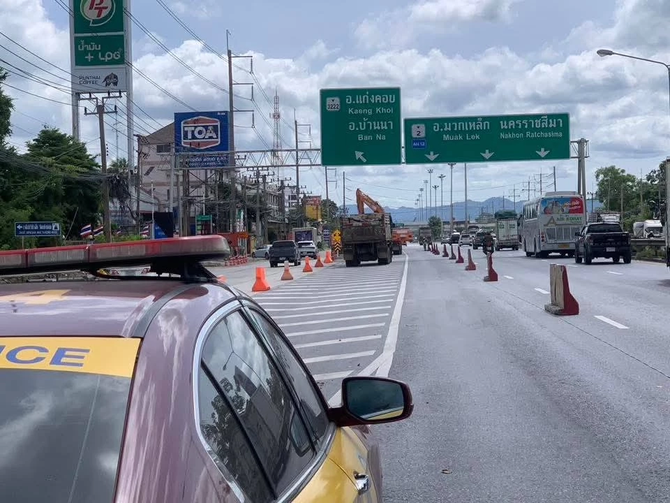 กรมทางหลวง ปิดถนนมิตรภาพ ขาออกกทม. 1 ช่องทาง เริ่ม 13-27 ส.ค.68 