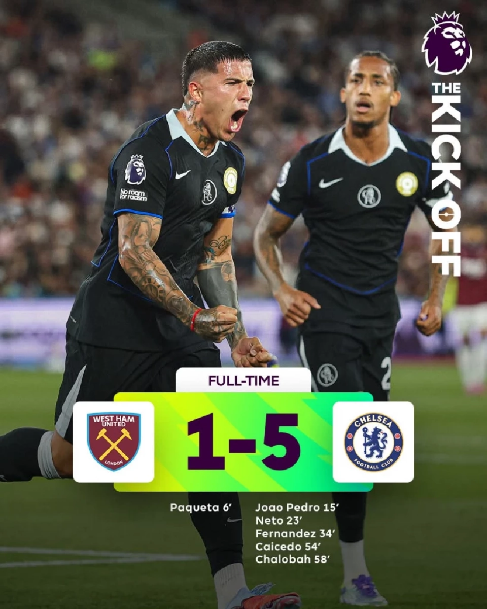 เวสต์แฮม​ พ่าย เชลซี​1-5