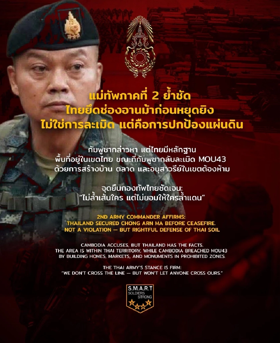 “แม่ทัพภาคที่ 2” ยืนยัน – ไทยยึด “ช่องอานม้า” ก่อนมีมติหยุดยิง