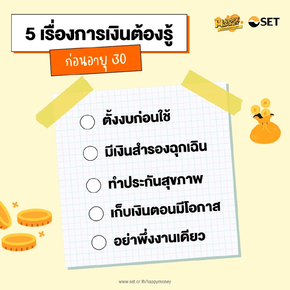แนะวิธีบริหารเงิน กับ 5 เรื่องการเงินที่ต้องรู้ ก่อนอายุ 30 ปี