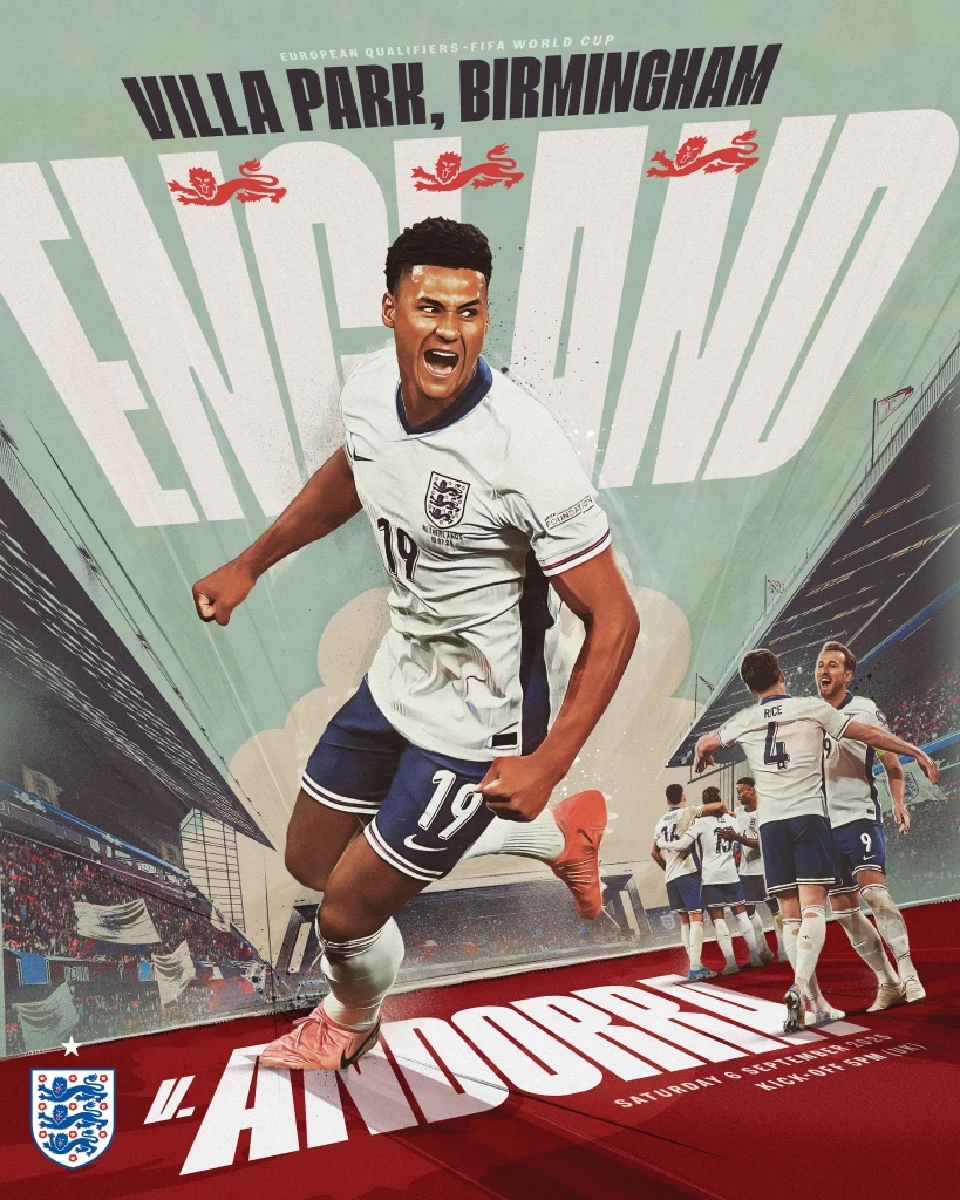 LIVE ดูบอลสด อังกฤษ พบ อันดอร์รา ถ่ายทอดสดฟุตบอลโลก 2026 รอบคัดเลือก 23.00 น.