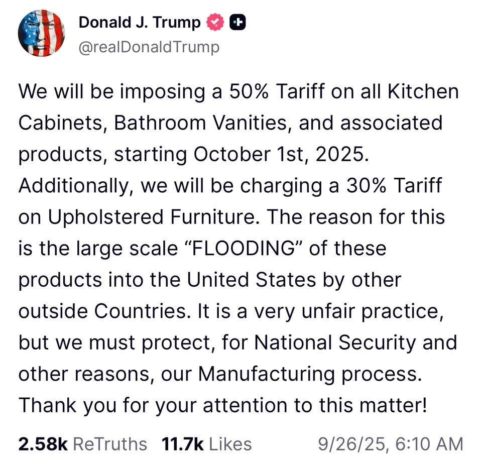 ทรัมป์ประกาศเก็บภาษียานำเข้า 100% เริ่มบังคับใช้ 1 ต.ค.