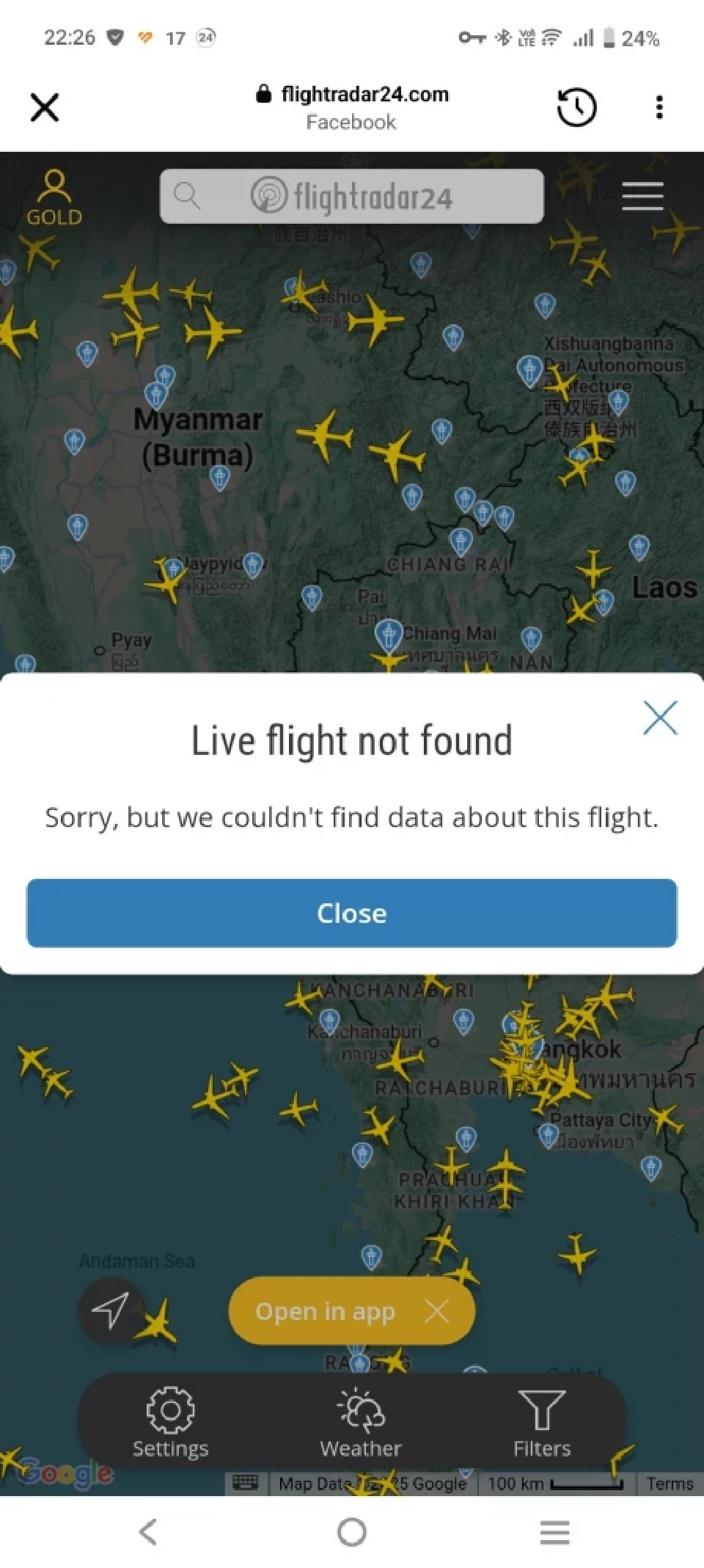 ด่วน ข้อมูล Flightradar24 พบ เครื่องบินส่วนตัว 'ทักษิณ' มุ่งหน้าสู่ดูไบ