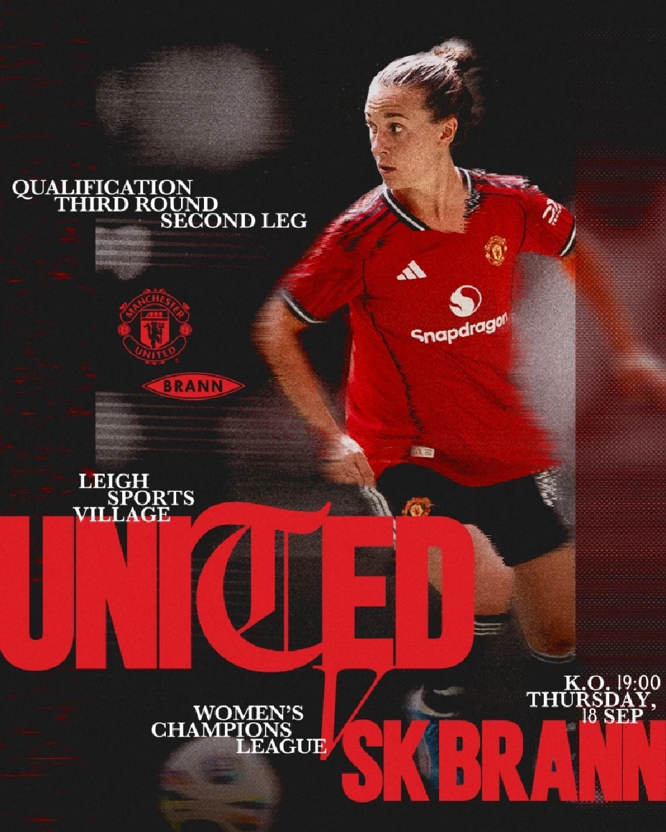 ถ่ายทอดสด Live แมนยูฯหญิง vs เอสเค บรานน์หญิง ดูบอลสด UCL Women คืนนี้