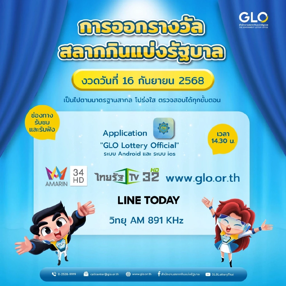 หวยงวดนี้ สำนักงานสลากกินแบ่งรัฐบาล ทำการออกรางวัลสลากกินแบ่งรัฐบาล งวดวันที่ 16 กันยายน 2568