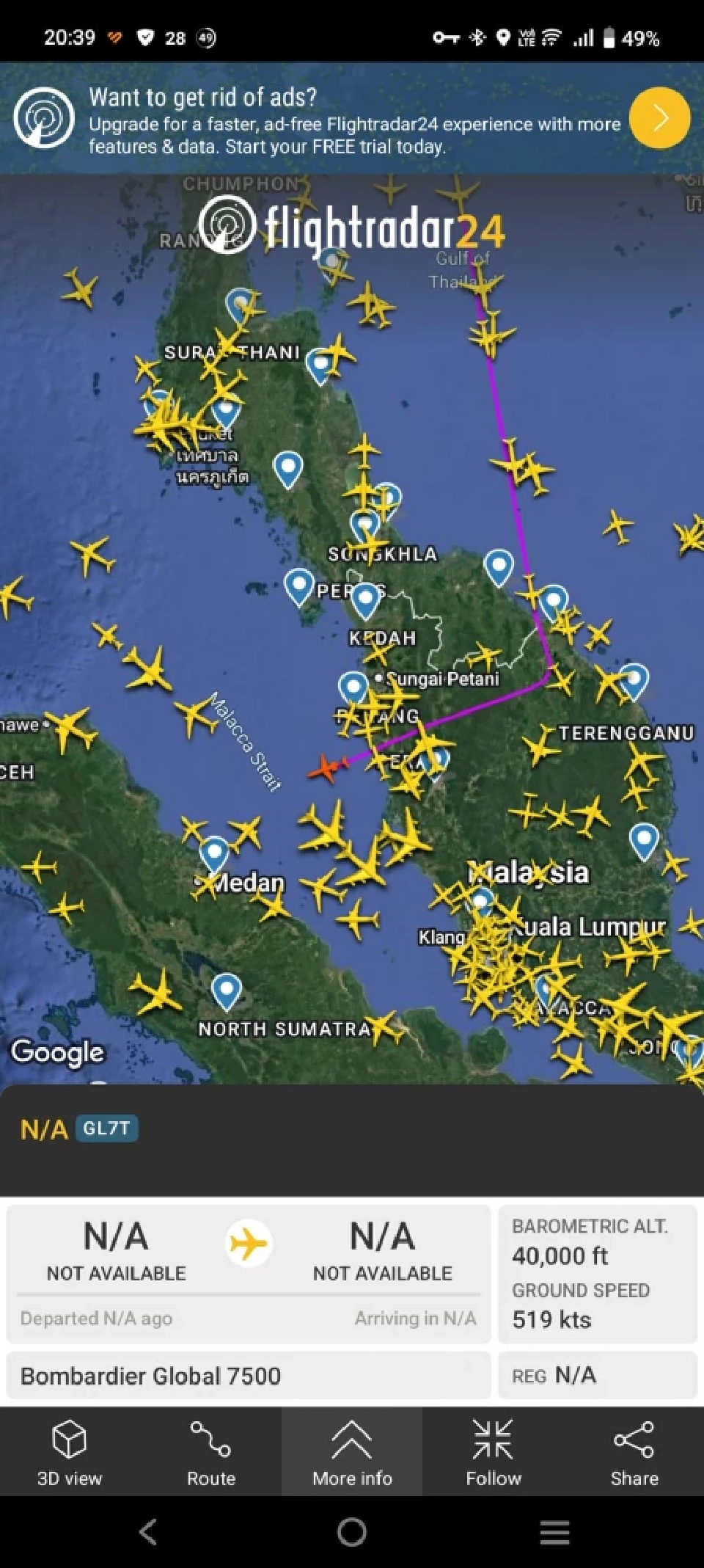 ด่วน ข้อมูล Flightradar24 พบ เครื่องบินส่วนตัว 'ทักษิณ' มุ่งหน้าสู่ดูไบ