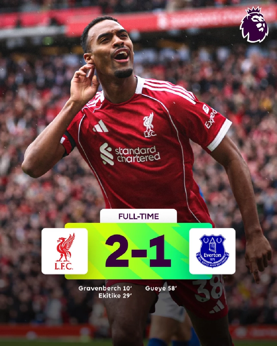 อัปเดตผลบอลสด ลิเวอร์พูล ชนะ เอฟเวอร์ตัน 2-1 