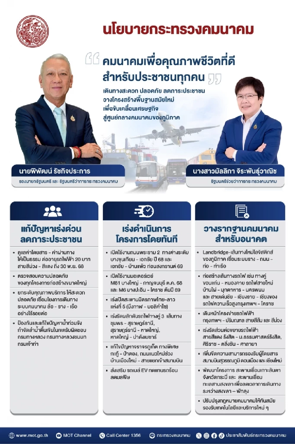 กาง 3 นโยบายเร่งด่วน \'พิพัฒน์\' ลุยลดค่าครองชีพ-สานบิ๊กโปรเจ็กต์ค้างท่อ