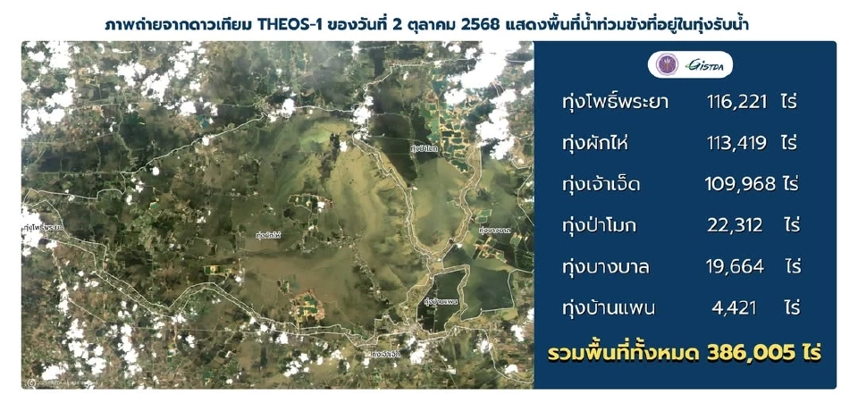 GISTDA เปิดภาพจากดาวเทียม THEOS-1