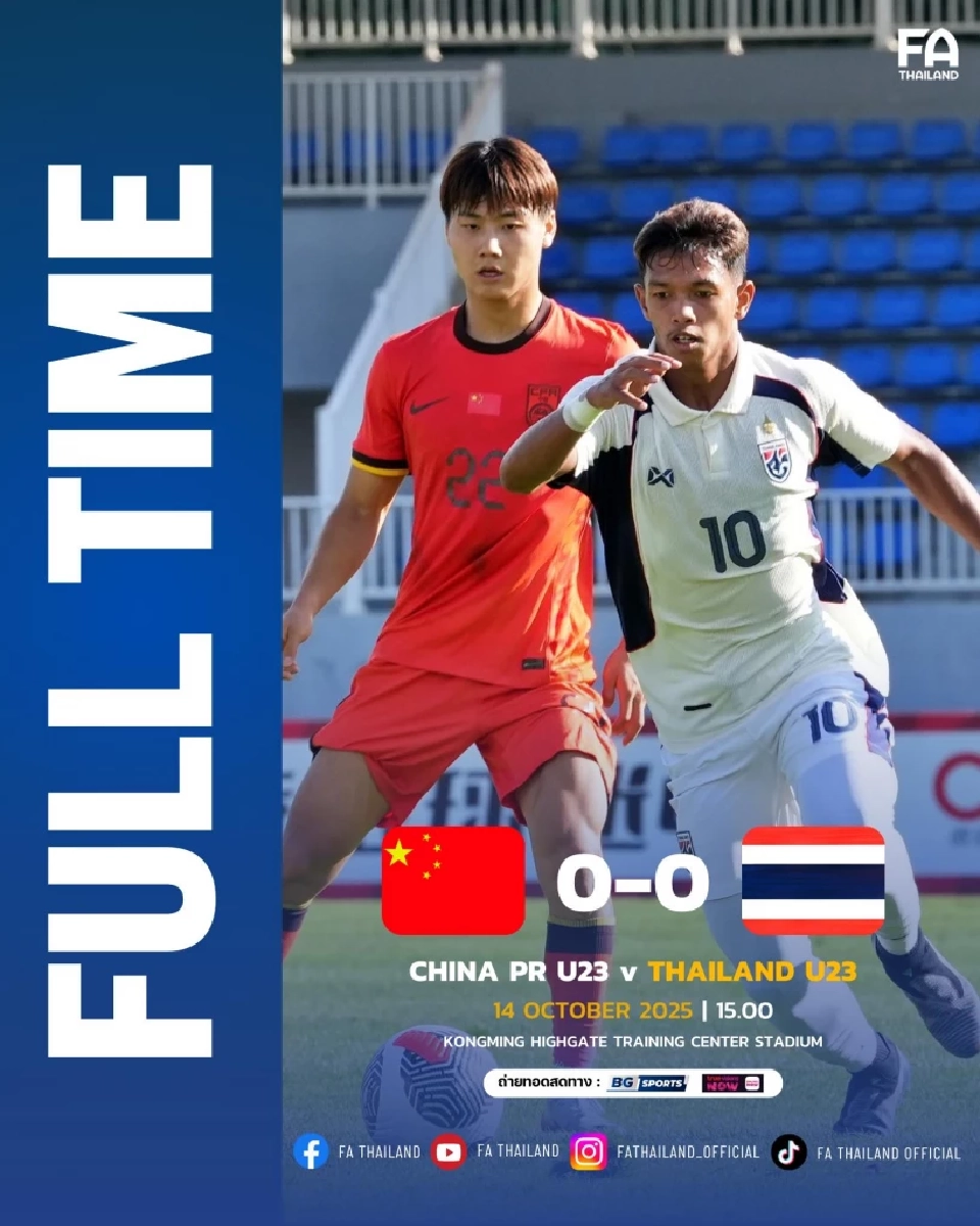 ไทย เสมอ จีน 0-0