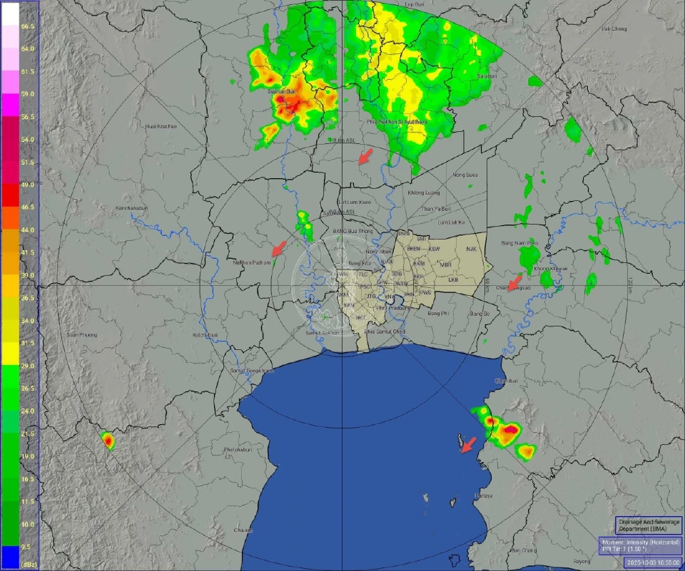 ศูนย์ป้องกันน้ำท่วม กรุงเทพมหานคร รายงานสภาพฝนฟ้าอากาศในกทม.ประจำวันที่ 3 ตุลาคม  2568