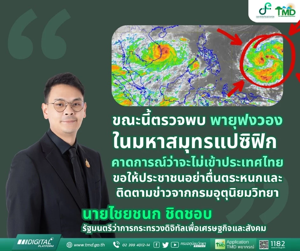 พายุลูกใหม่ พายุฟงวอง (FUNG-WONG) ในมหาสมุทรแปซิฟิก