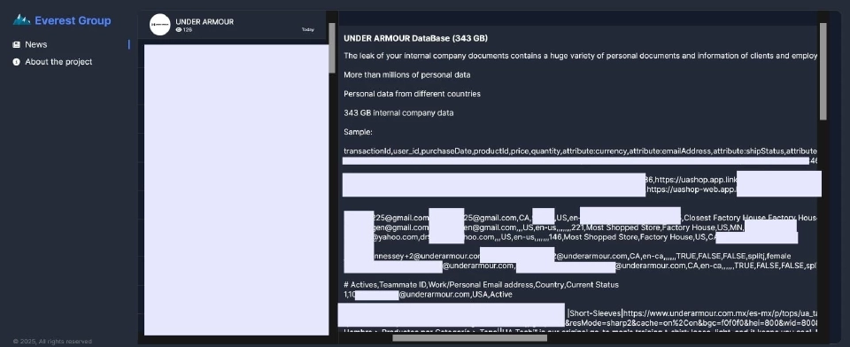 Under Armour ถูกแฮกเกอร์ ฉกข้อมูลลูกค้าหลายล้านรายขู่เรียกค่าไถ่