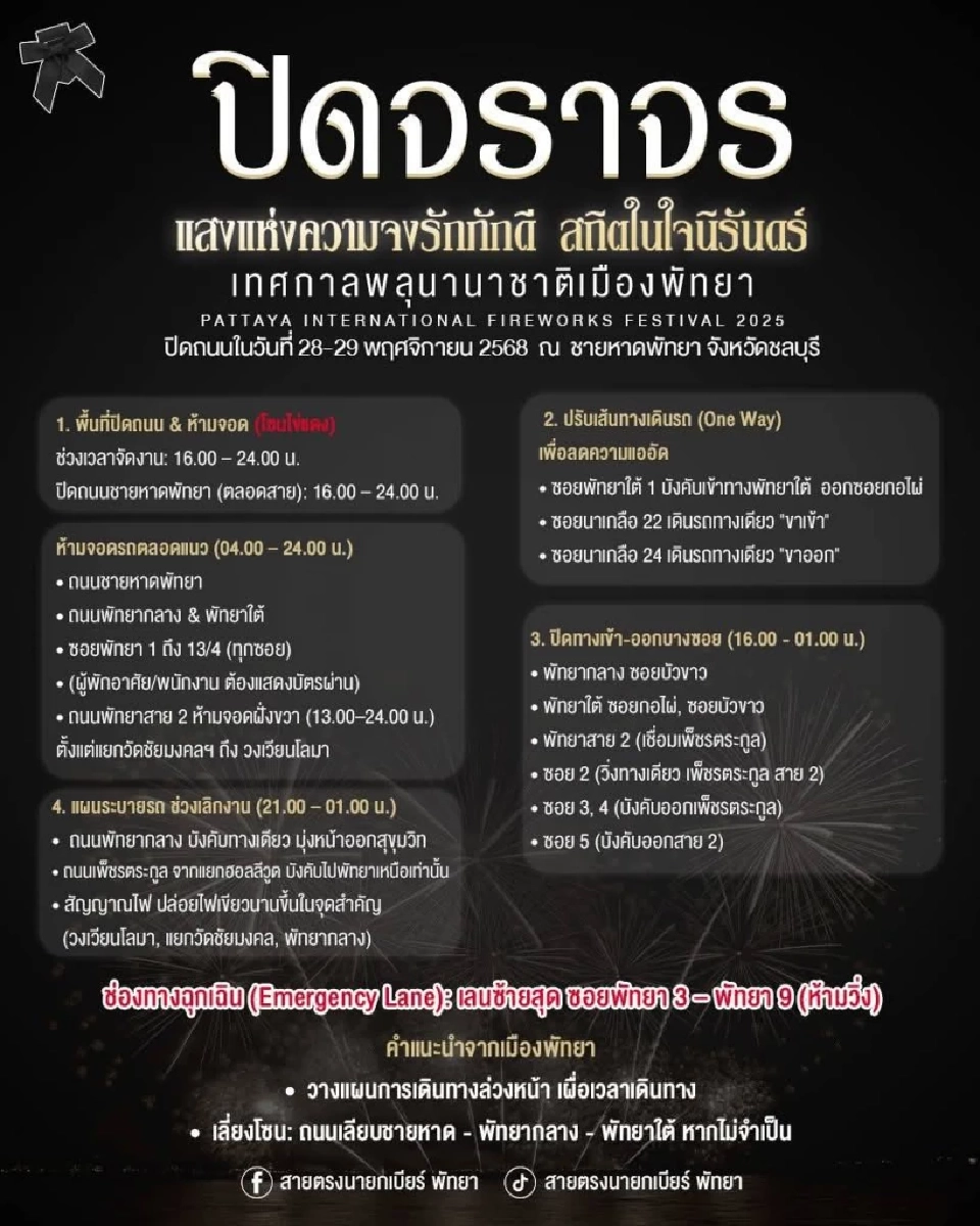 เปิดไฮไลท์ งานพลุพัทยา 2568 วันที่ 28-29 พ.ย.นี้ มัด 10 ข้อควรรู้เทศกาลพลุนานาชาติ