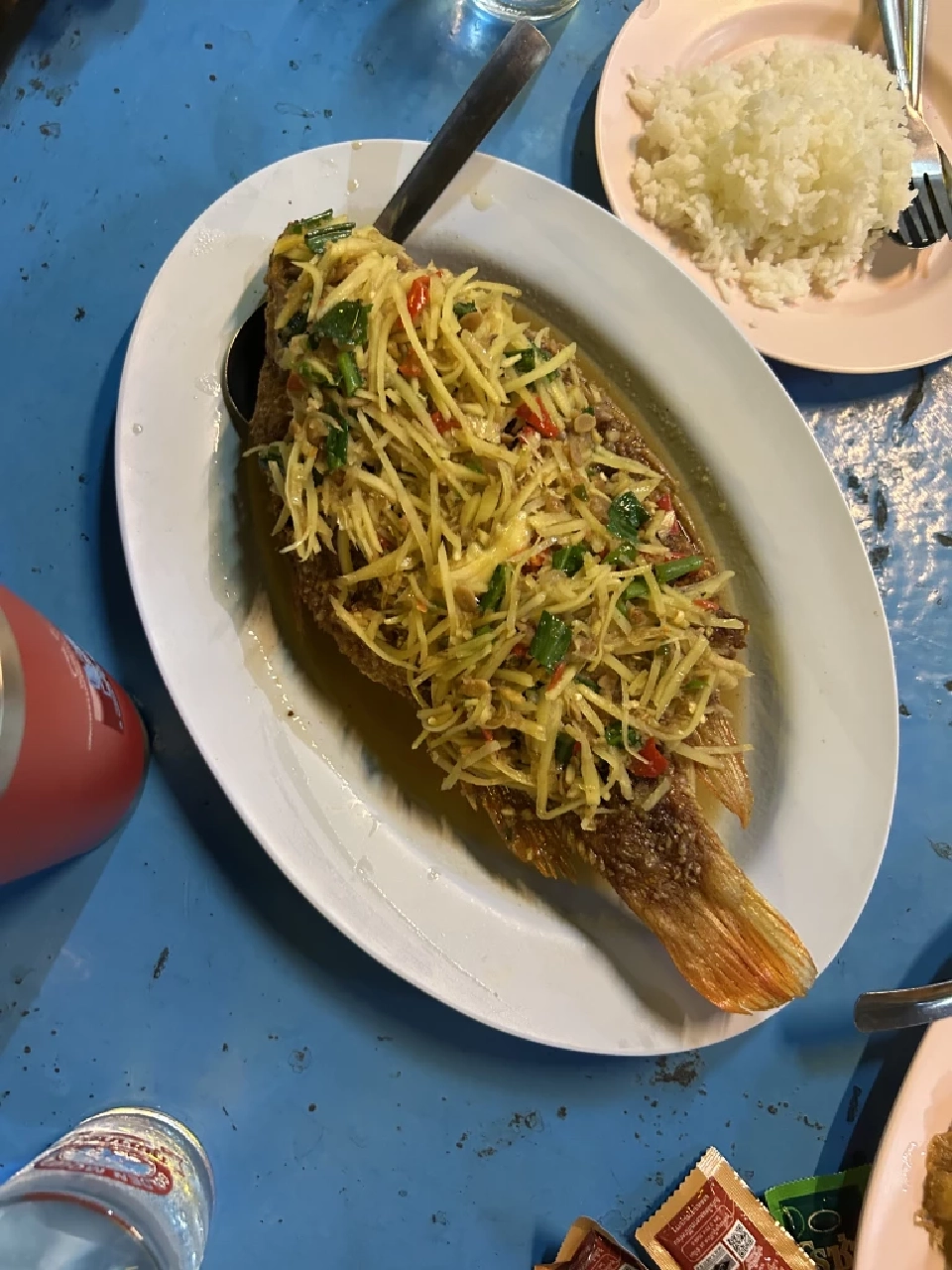 ครัวไสว (ต้วมหน่อย) สิงห์บุรี ปลาตะเพียนราดเต้าเจี้ยว